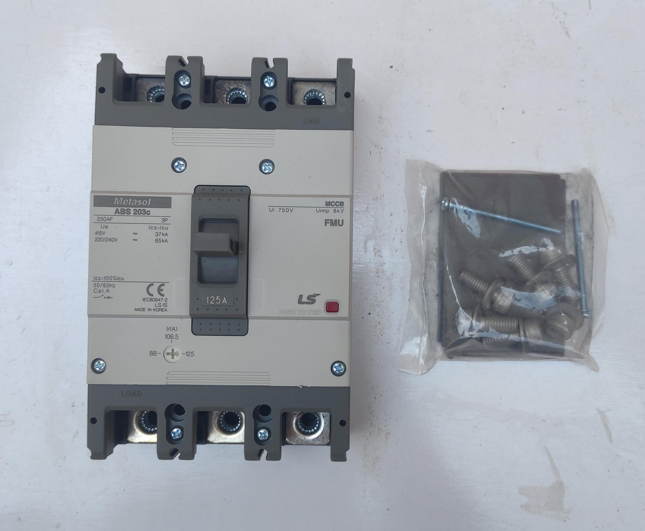 کلید اتوماتیک MCCB ال اس LS قابل تنظیم حرارتی 125 آمپر
