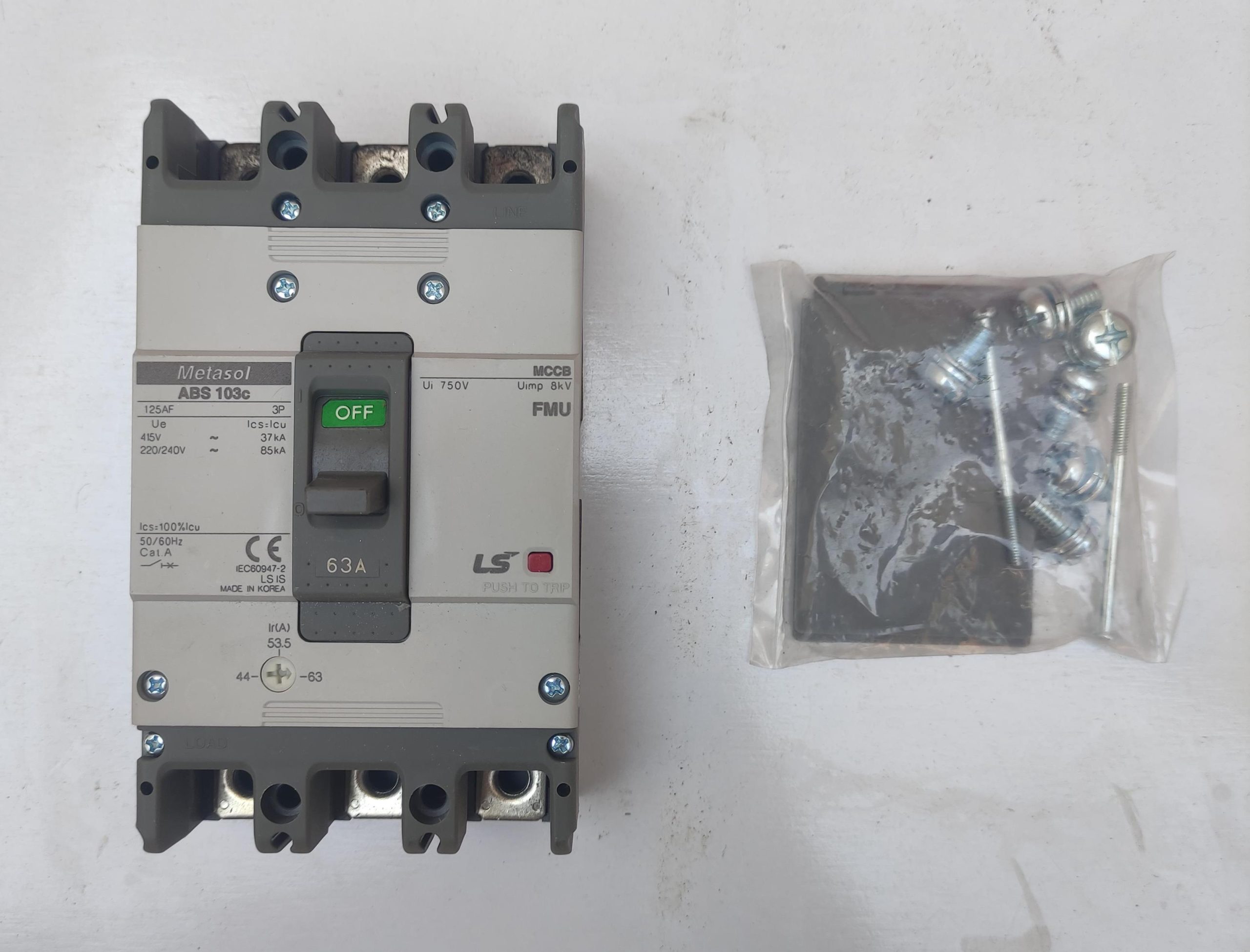 کلید اتوماتیک MCCB ال اس LS قابل تنظیم حرارتی 63 آمپر
