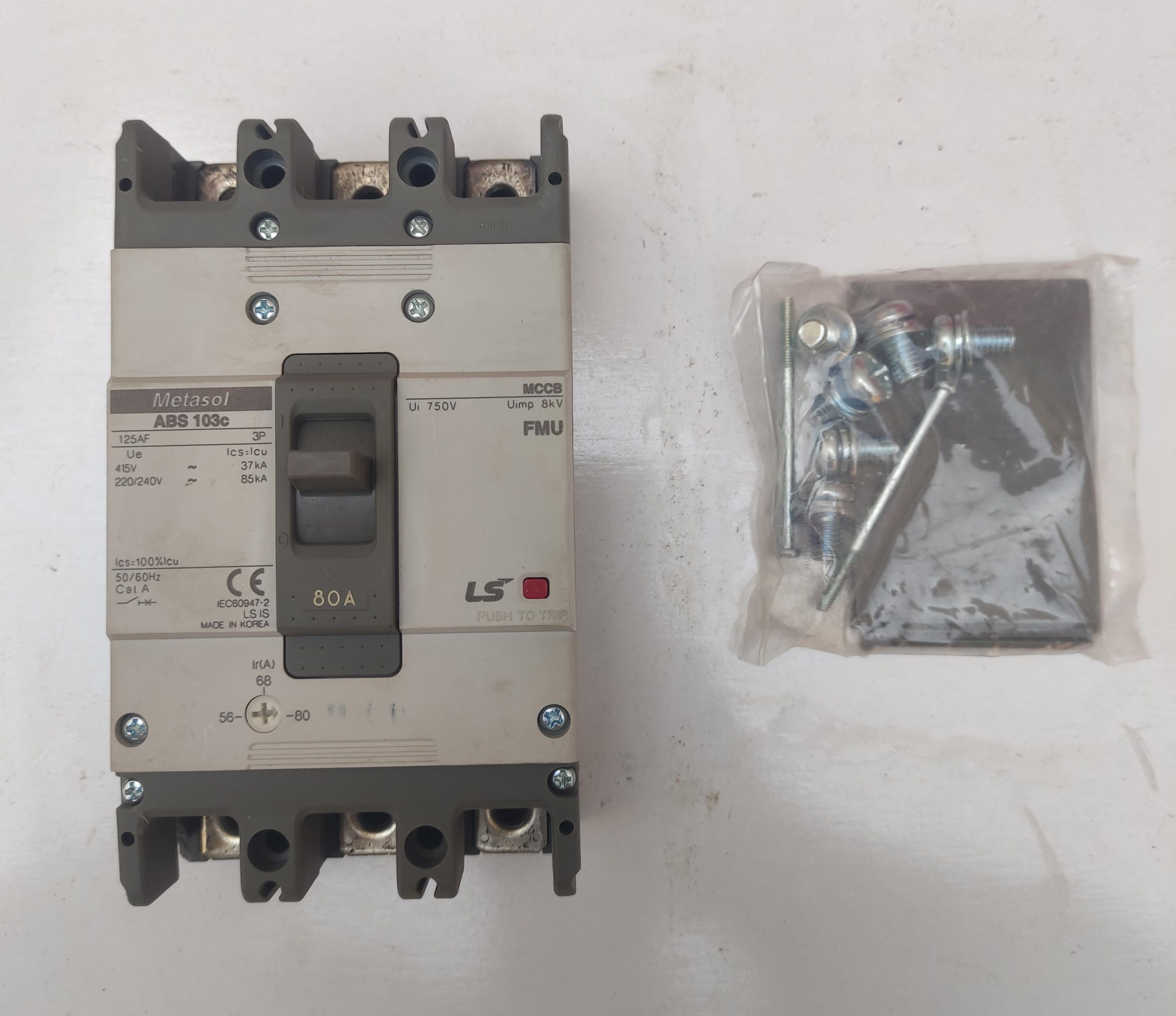 کلید اتوماتیک MCCB ال اس LS قابل تنظیم حرارتی 80 آمپر